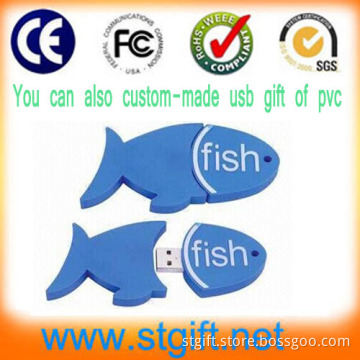 Customized USB Flash Memory USB 2GB Fish Shape PVC